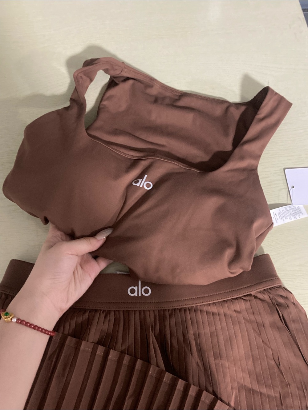 ALO Yoga Brown Pleated Midi Skirt - Picture 5 of 6